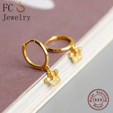 925 Silver Princess Crown CZ Pendant Hoop Earring for Women