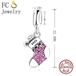 925 Silver Boot Shoe CZ Crystal Pendant Necklace for Women