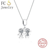 925 Silver Boy Girl Zirconia Crystal Statement Necklace Women Choker