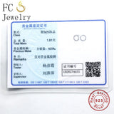 925 Silver Circle Clear CZ Crystal Stud Earrings Women Gift