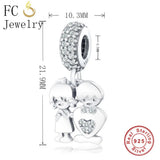 925 Sterling Silver Family Charm Pendant Necklace For Women