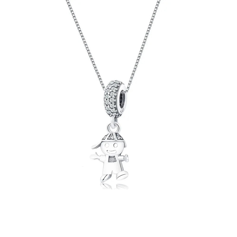 925 Silver Family Zirconia Crystal Necklaces for Women