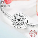 925 Silver Family Forever Charms Clear Zircon Beads for Bracelet DIY