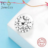 925 Silver Family Forever Charms Clear Zircon Beads for Bracelet DIY