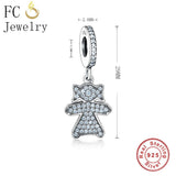 925 Silver Family Girl Child Zirconia Pendant Necklace