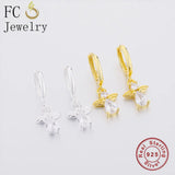 925 Silver Cross Zirconia Bead Pendant & Piercing Hoop Earring Set