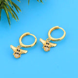 925 Silver Bee Hoop Earring Zircon Women Ear Piercing Pendientes