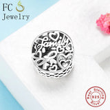 925 Sterling Silver Family Love Beads for Bracelets
