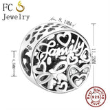 925 Sterling Silver Family Love Beads for Bracelets