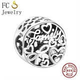 925 Sterling Silver Family Love Beads for Bracelets