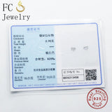 925 Sterling Silver Cat Stud Earrings with Cubic Zircon Crystal Stone