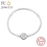 925 Silver Ladybug Flower Zirconia Bracelet Clip