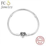 925 Silver Ladybug Flower Zirconia Bracelet Clip