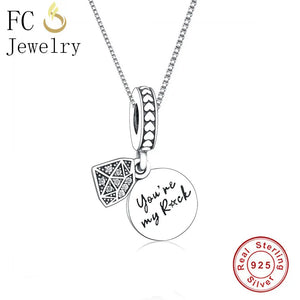 925 Silver Zirconia Crystal Pendant Necklace Women Gift Kids Trinket