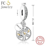 925 Silver Family Tree of Life Necklace Zirconia Pendant Women Choker