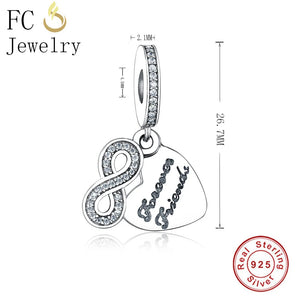925 Silver Letter Forever Number 8 Zircon Pendant Necklace Women Chain Choker
