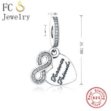 925 Silver Letter Forever Number 8 Zircon Pendant Necklace Women Chain Choker