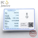 925 Silver Mom Heart Pendant Necklace Clear Zirconia Crystal Love
