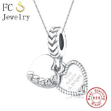 925 Silver The Future is Bright Couple Heart Necklace