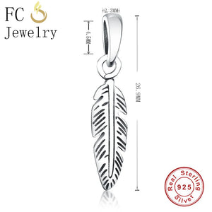 925 Silver Feather Necklace Pendant for Women Girl Chokers Christmas