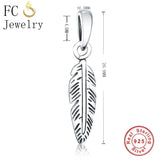 925 Silver Feather Necklace Pendant for Women Girl Chokers Christmas