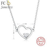 925 Silver Heart CZ Pendant Necklace Cuban Link Choker Bijoux