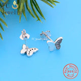 925 Sterling Silver Butterfly Zirconia Stud Earring