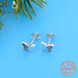 925 Sterling Silver Butterfly Zirconia Stud Earring