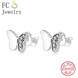 925 Sterling Silver Butterfly Zirconia Stud Earring