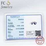 925 Silver Enamel Snail Stud Earrings Women Girl Party Brincos