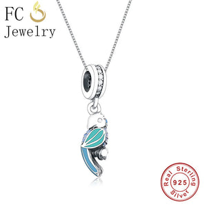 925 Sterling Silver Parrot & Feather Choker Necklace & Pendant