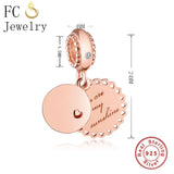 925 Silver Rose Letter My Sunshine Heart Pendant Necklace For Women