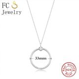 925 Silver Rose O Pendant Thin Chain Necklace Women Choker