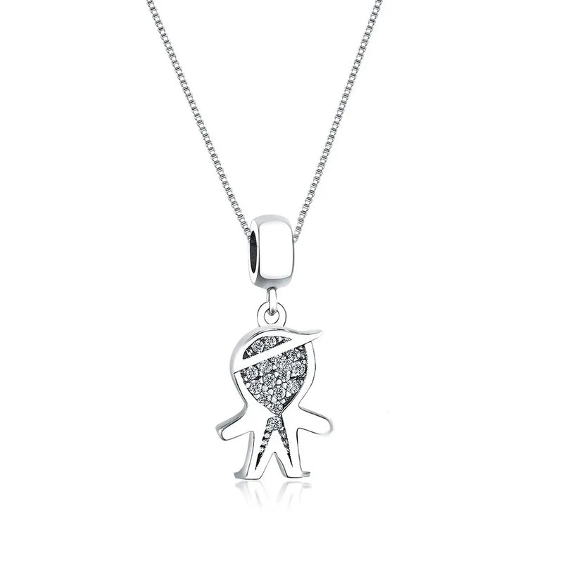 925 Silver Boy Girl Statement Necklaces & Pendants Women Choker Gift
