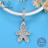 925 Silver Family Boy Pip Zirconia Necklace Women Gift