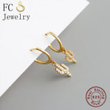 925 Silver Small Cactus Zirconia Hoop Earring For Women