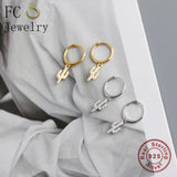 925 Silver Small Cactus Zirconia Hoop Earring For Women