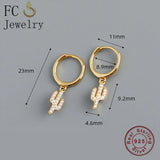 925 Silver Small Cactus Zirconia Hoop Earring For Women
