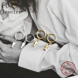 925 Silver Sea Fish Zirconia Hoop Earrings for Women