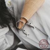 925 Silver Sea Fish Zirconia Hoop Earrings for Women