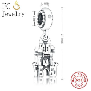 925 Silver Love Castle Pendant Necklace Women Chokers Christmas Trinket Collier