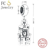 925 Silver Love Castle Pendant Necklace Women Chokers Christmas Trinket Collier