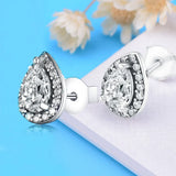925 Silver Tear Drop CZ Stud Earrings For Women Brincos