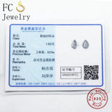 925 Silver Tear Drop CZ Stud Earrings For Women Brincos