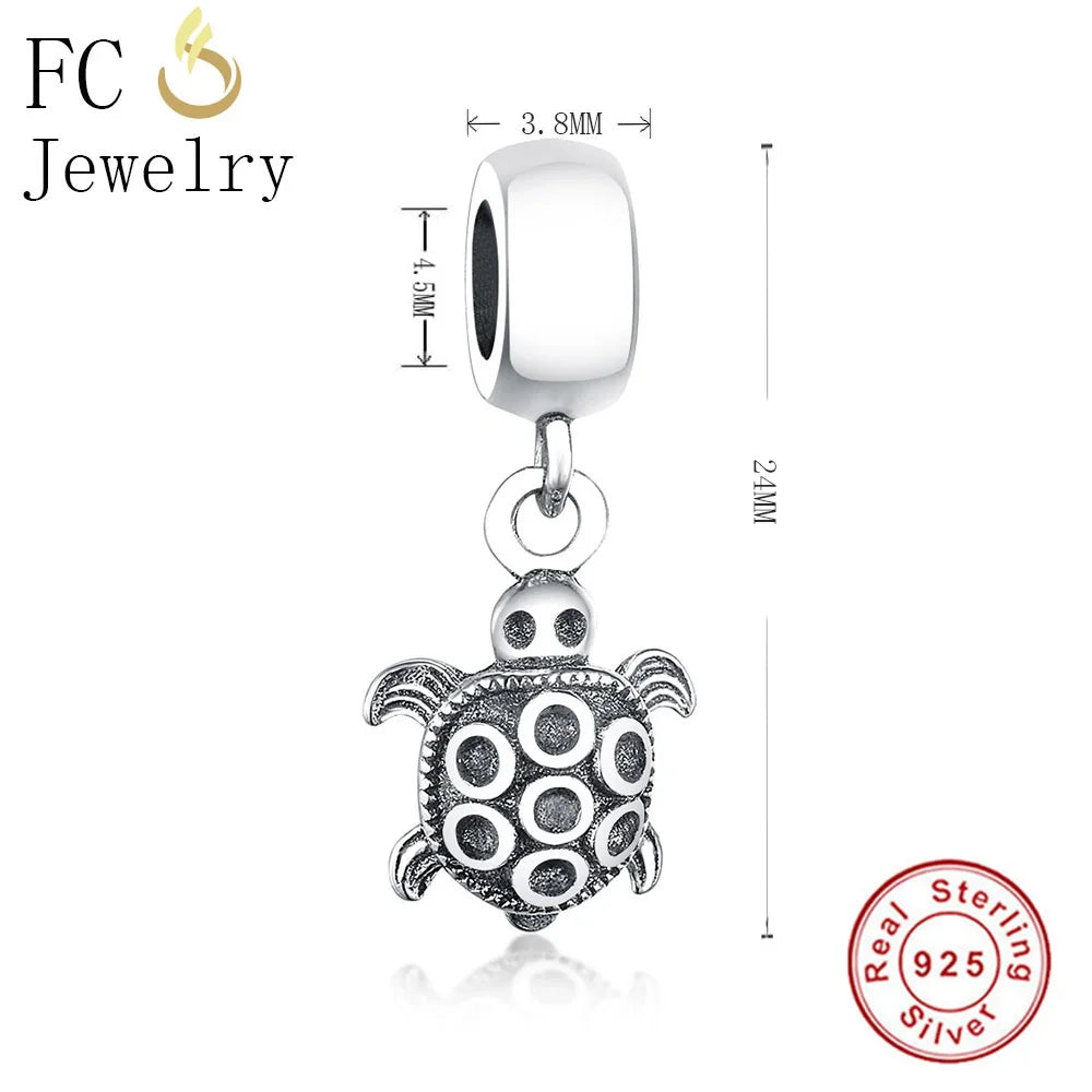 925 Silver Vintage Turtle Shell Pendant Necklace Women Choker