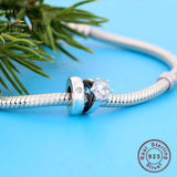 925 Silver Couple Circle Bead CZ Wedding Charm Bracelet Berloque