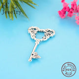 925 Silver Mickey Shape Zirconia Key Charm for Bracelet DIY