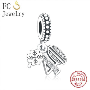 925 Silver Clover Number 40 Year Love Pendant Bead for Berloque