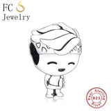 925 Silver Little Boy Head Scarf Bead Charm
