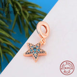 925 Silver Rose Starfish Charm Bead for Bracelet Making